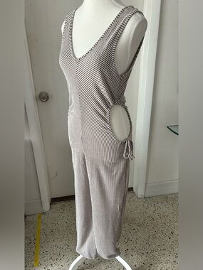 Cutout soft and striped Jumpsuit